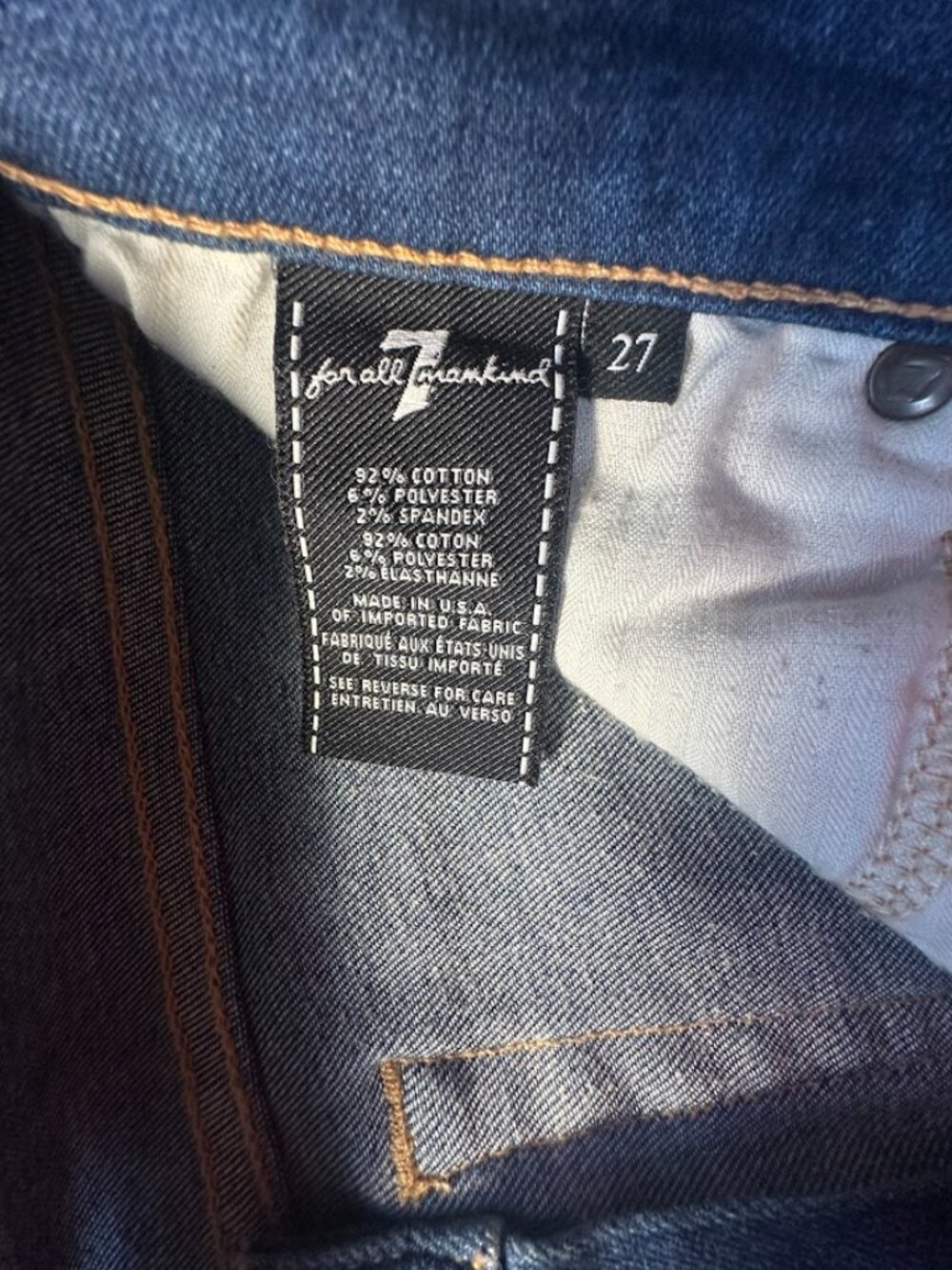 Women's 7 For All Mankind The Modern Straight Jeans Size 27 - Picture 5 of 10
